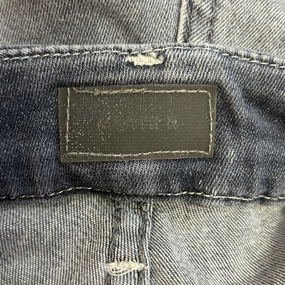 Mother The Looker Gray Medium Wash High Rise Distressed Fray Ankle Jeans Size 27 - Picture 6 of 16
